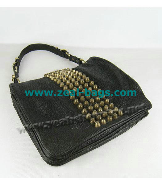 AAA Replica Alexander Wang Flap Studded Bag Black Lambskin - Click Image to Close